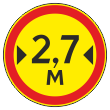 Дорожный знак 3.14 «Ограничение ширины» (временный) (металл 0,8 мм, II типоразмер: диаметр 700 мм, С/О пленка: тип А инженерная)